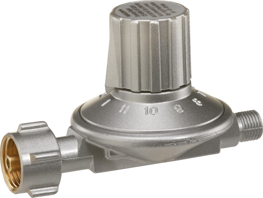 11-trinns gassregulator 25-50 mbar for propanflasker - GOK foran