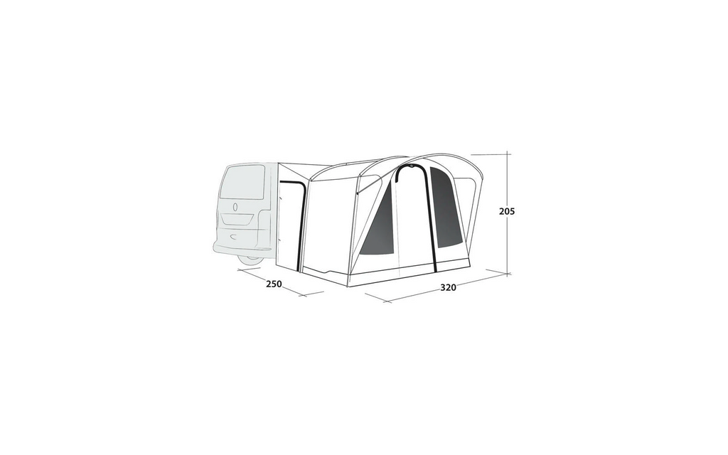 Busstelt Fresno med Duratec-stang 320x250 cm 11,9 kg - Outwell