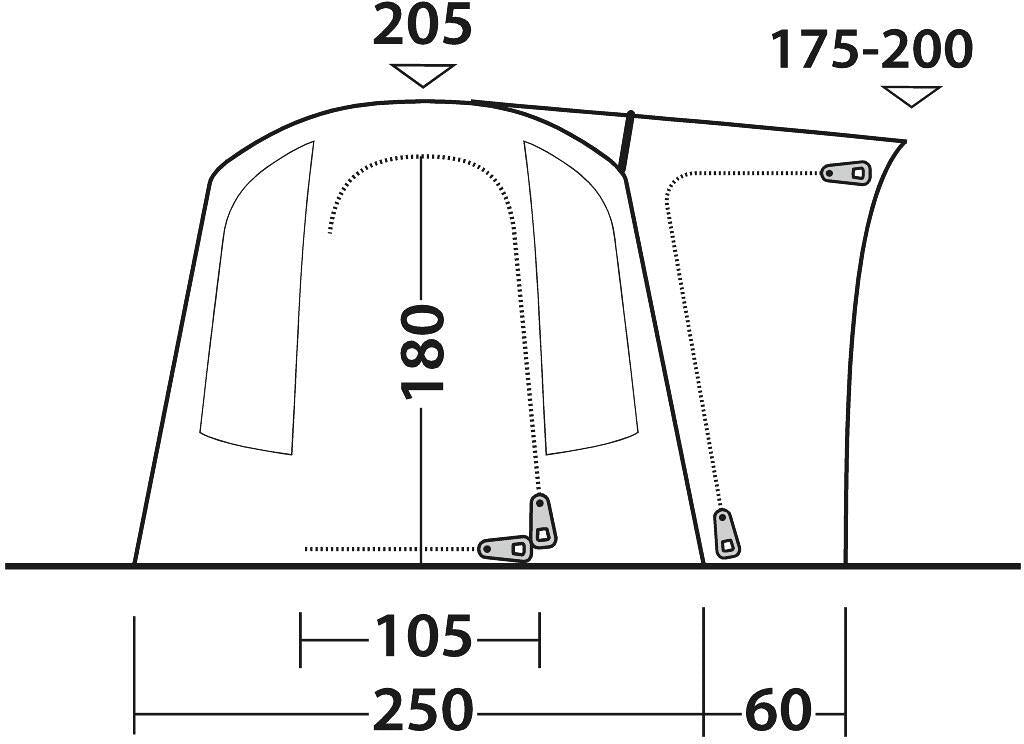 Oppblåsbart bussfortelt Daytona Air 310x250 cm fritstående - Outwell