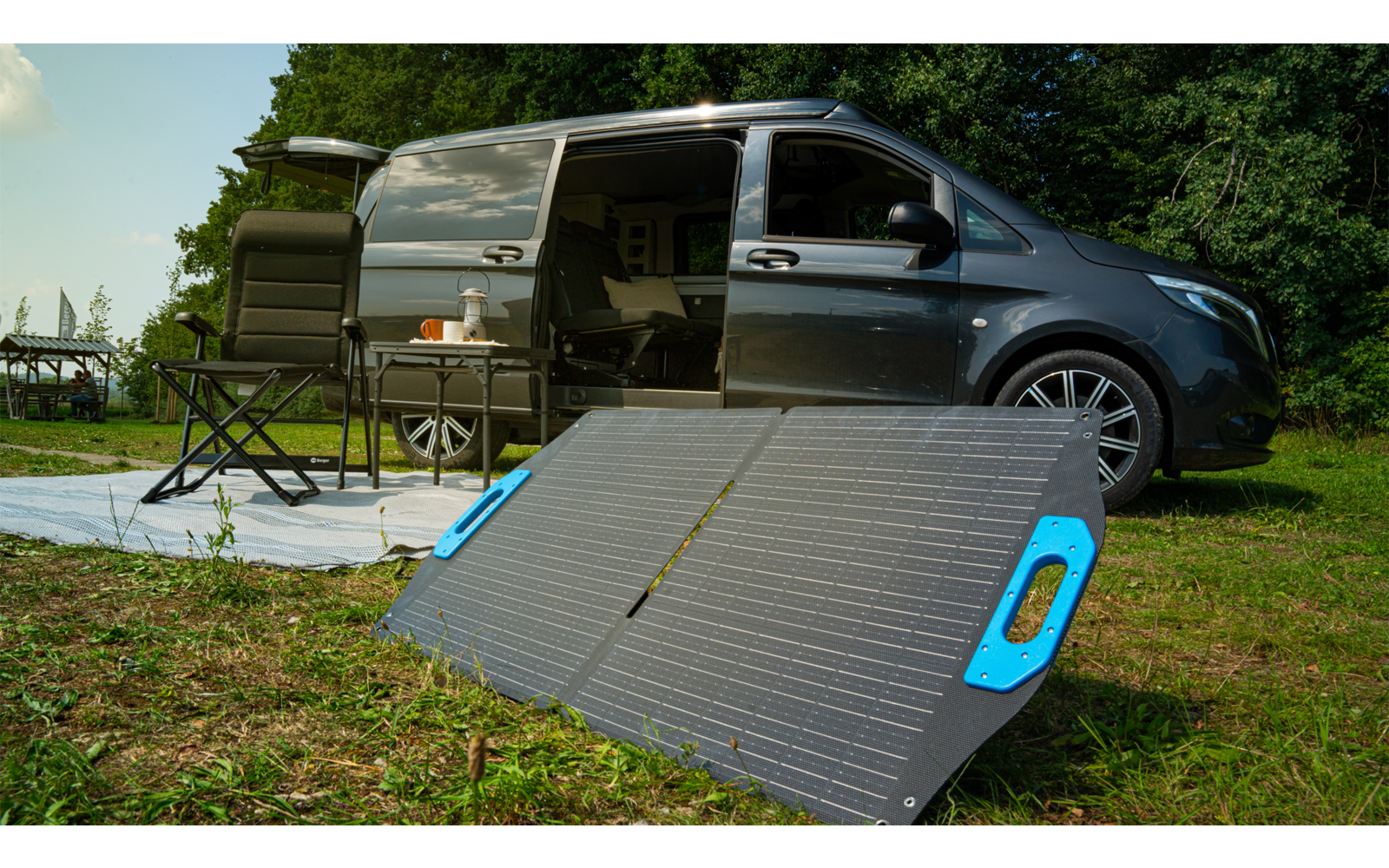 Sammenleggbart solcellepanel komplettsett 100 W med laderegulator