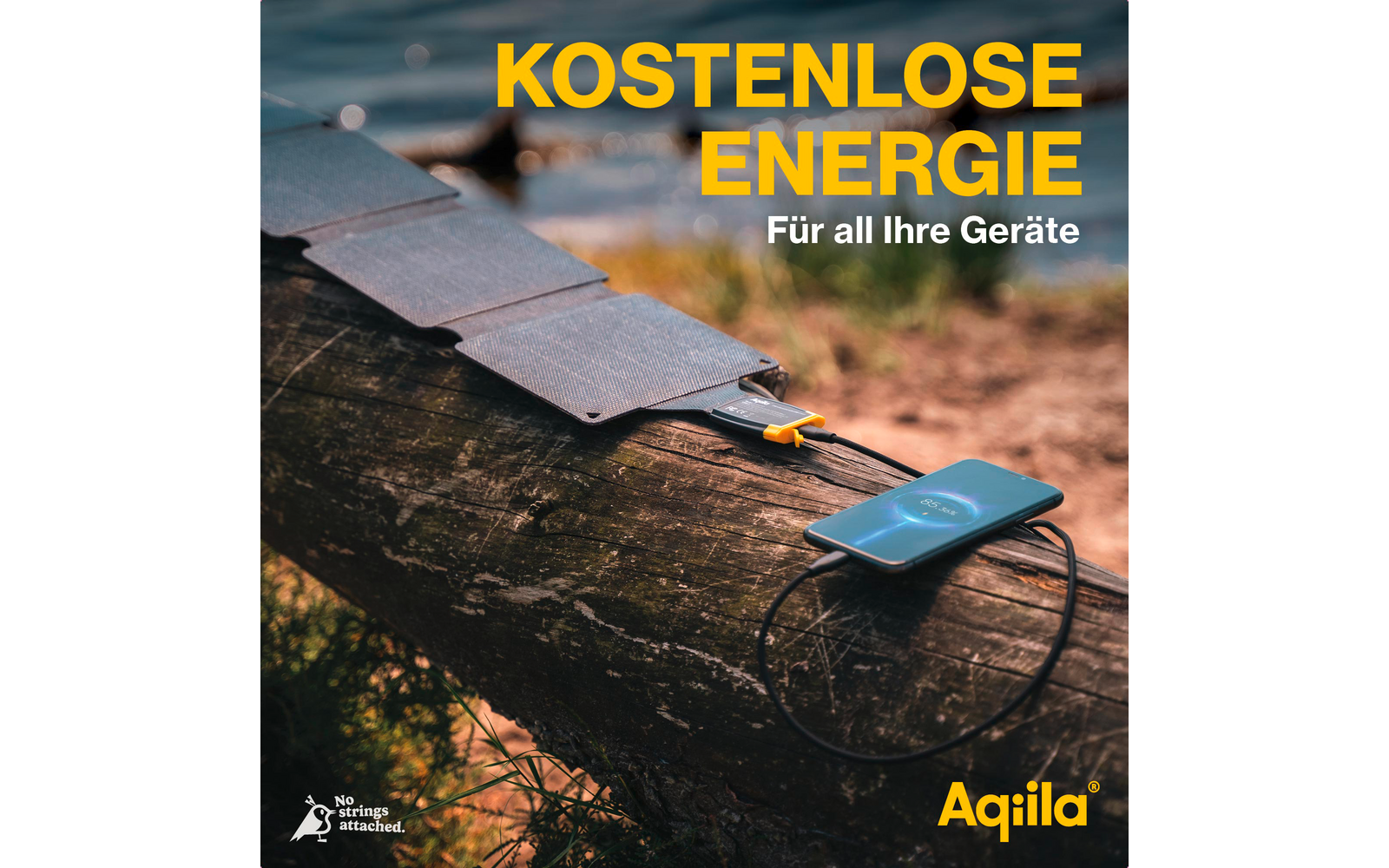 Sammenleggbart solcellelader Sunbird 21 W monokrystallinsk - Aqiila