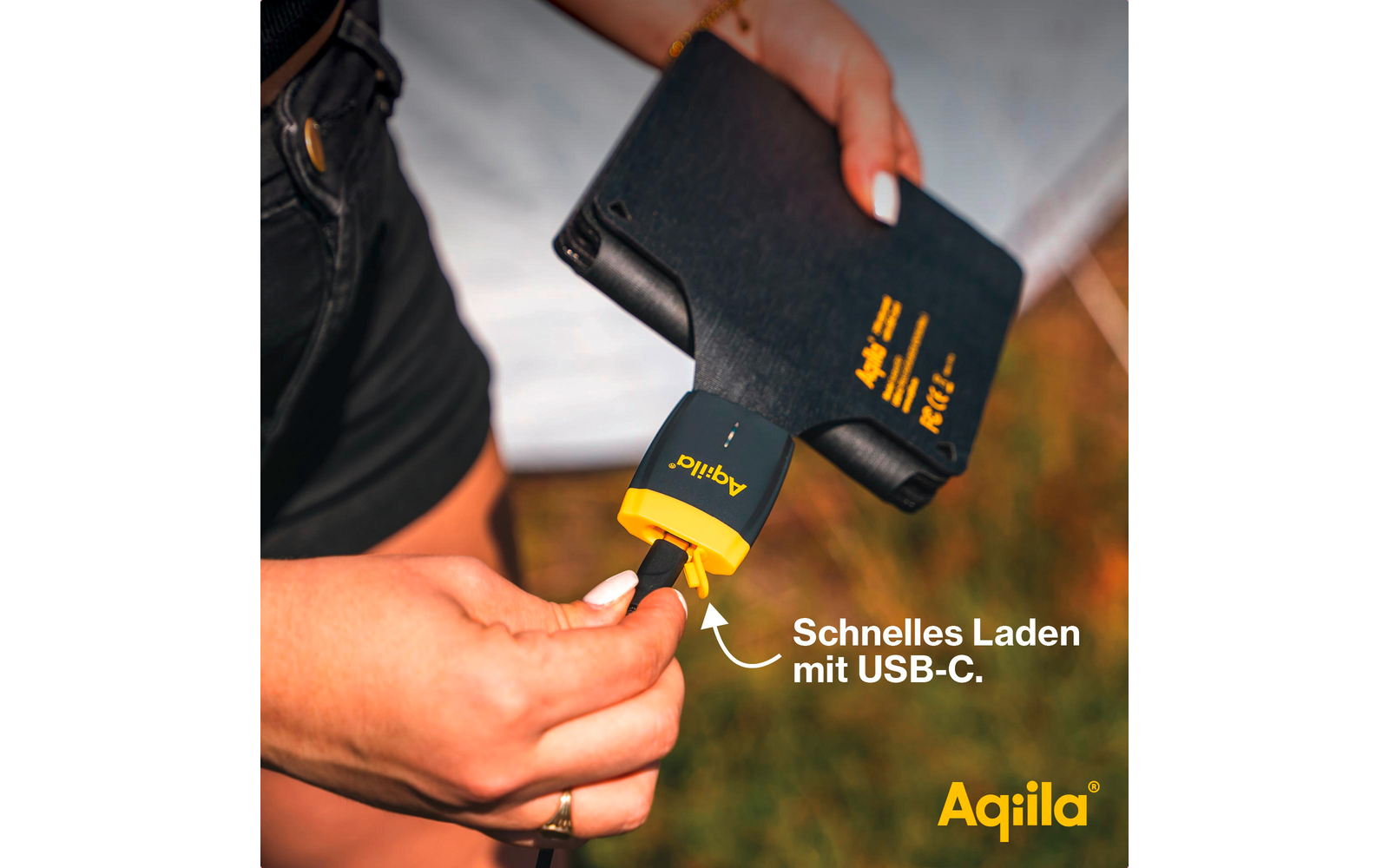 Sammenleggbart solcellelader Sunbird 21 W monokrystallinsk - Aqiila