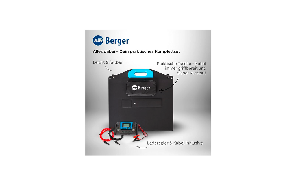 Sammenleggbart solcellepanel komplettsett 100 W med laderegulator