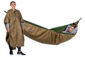 2in1 underquilt-poncho for hengekøye 990 g brun Amazonas forfra