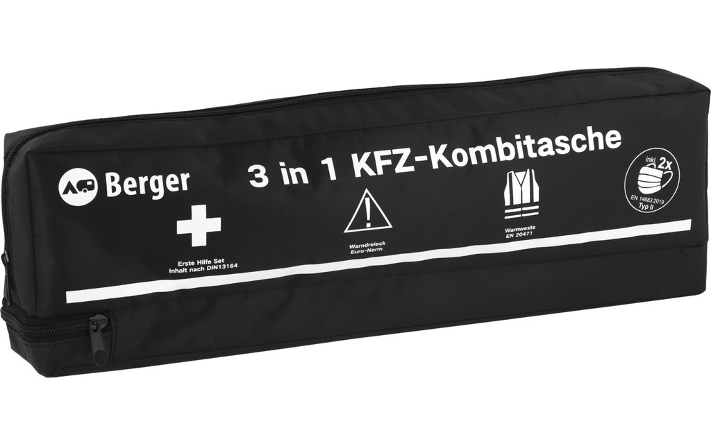 Detalj av 3-i-1 kombiveske med førstehjelp, varseltrekant og vest 750 g - CampCare