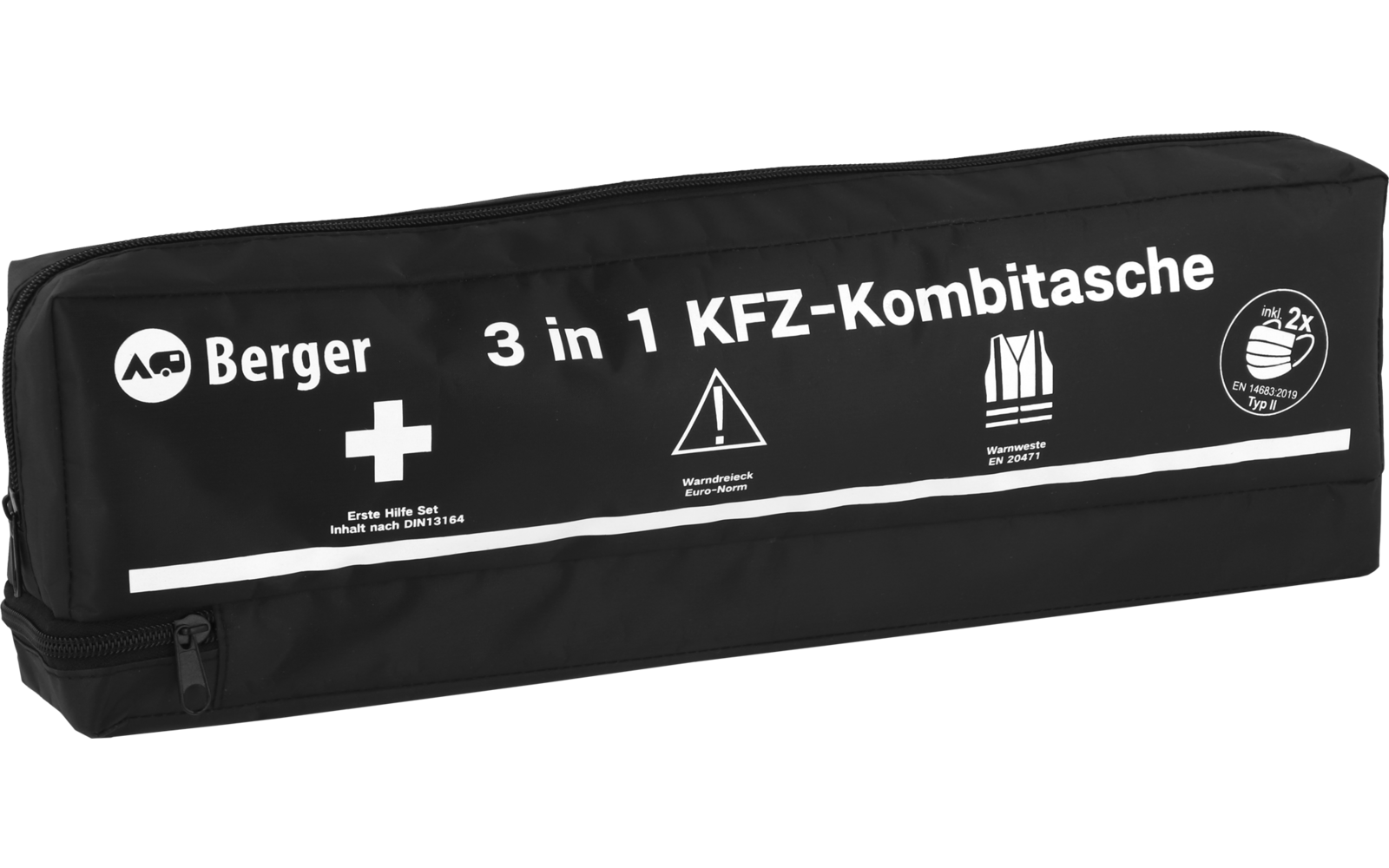 Detalj av 3-i-1 kombiveske med førstehjelp, varseltrekant og vest 750 g - CampCare