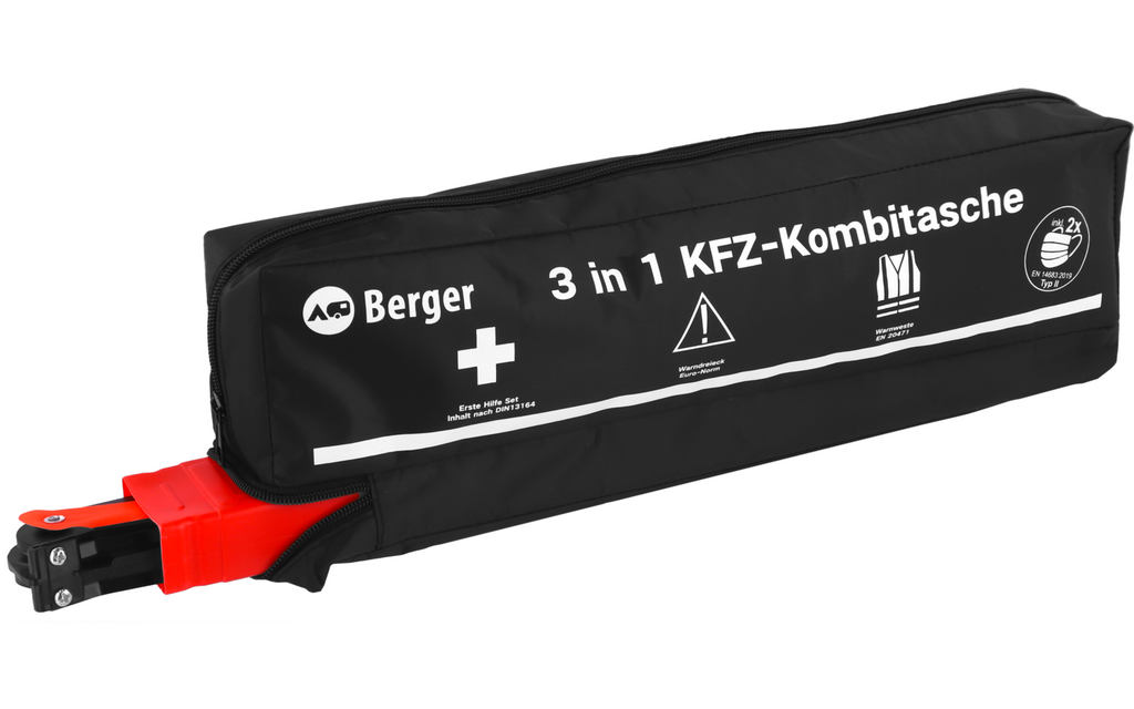 Varseltrekant fra 3-i-1 kombiveske med førstehjelp, varseltrekant og vest 750 g - CampCare