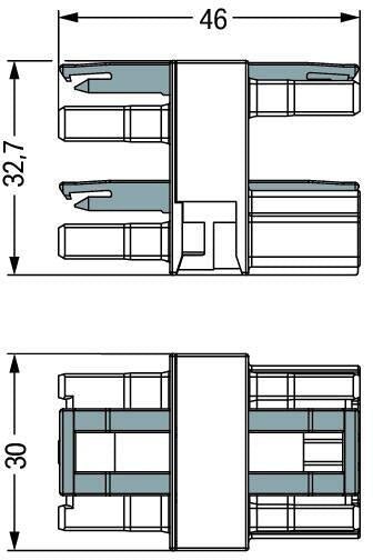3-veis fordeler WINSTA MIDI 3-polet hvit 25A 250V - WAGO bakside