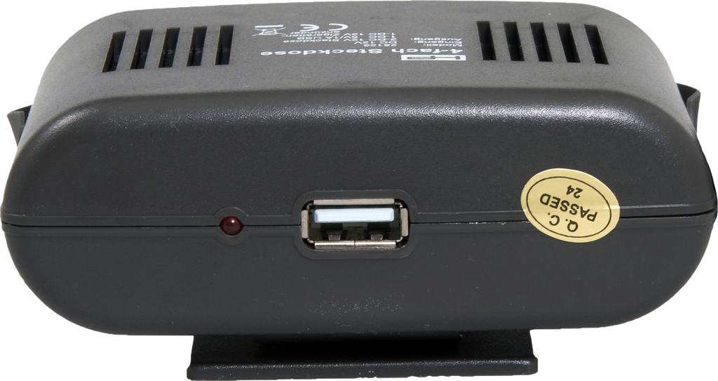 4-veis 12V stikkontakt med USB 24,5x17,5 cm HP Autozubehoer forfra