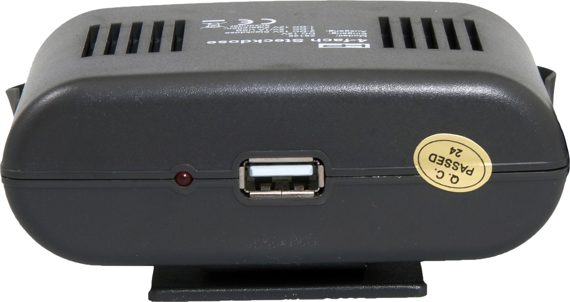4-veis 12V stikkontakt med USB 24,5x17,5 cm HP Autozubehoer forfra