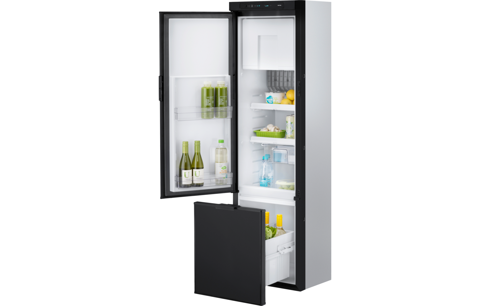 Montert Absorberkjøleskap N4141 141 liter smal med LCD-display i kjøkken