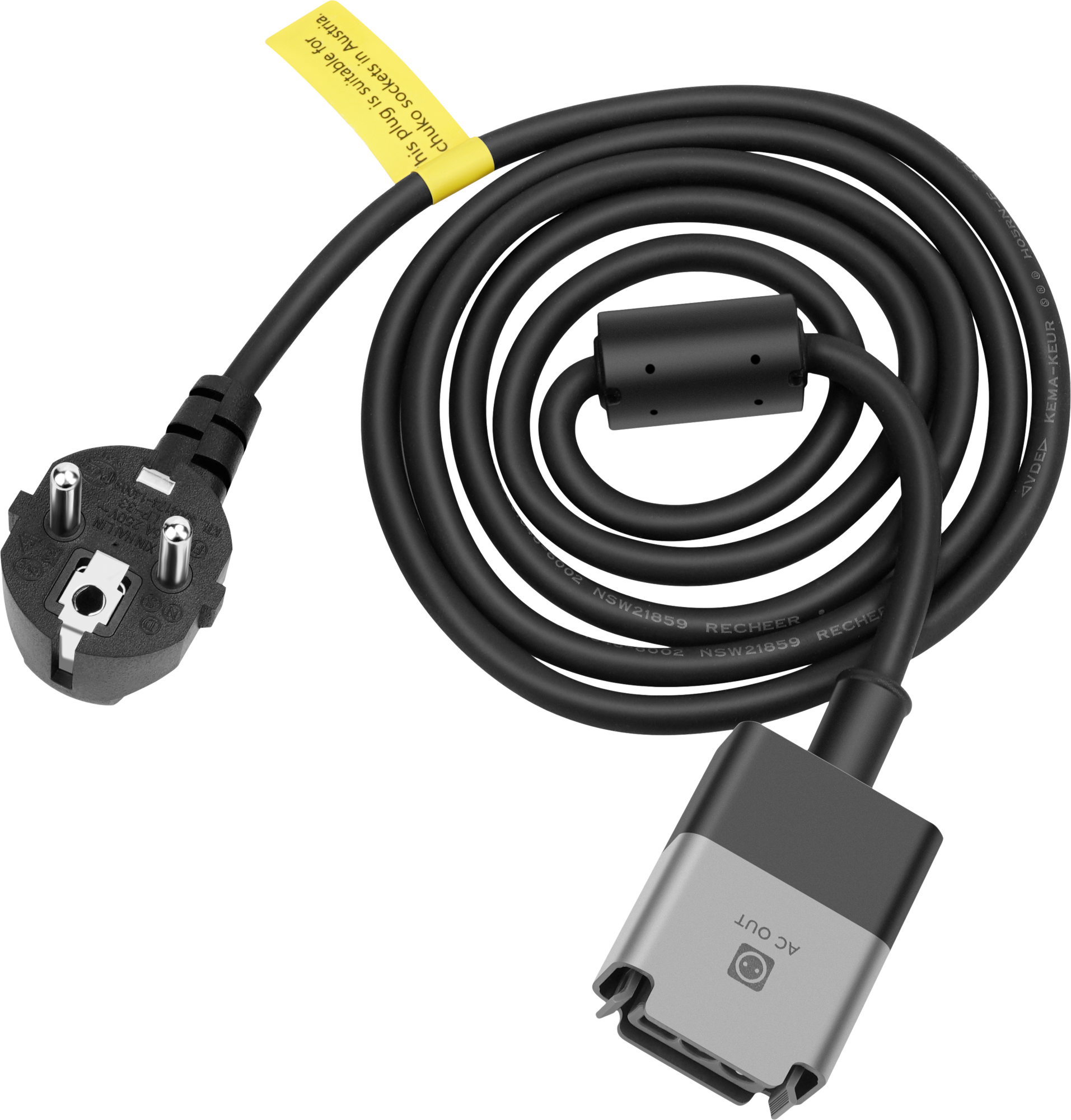 AC-kabel 3m for PowerStream mikrovekselretter - EcoFlow forfra