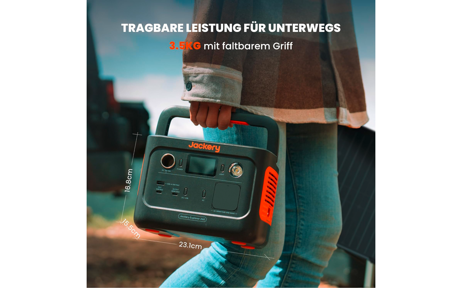 Bærbar powerstation Explorer 240 V2 LiFePO4 256 Wh 3,6 kg med AC-ladekabel