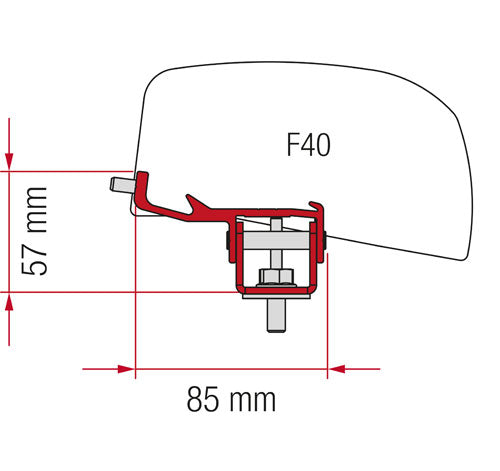 Adapter-Kit F40 Van for Nissan NV350 takmontering sett forfra