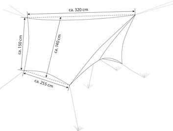 Adventure Wing tarp montert over Amazonas hengekøye 320 cm