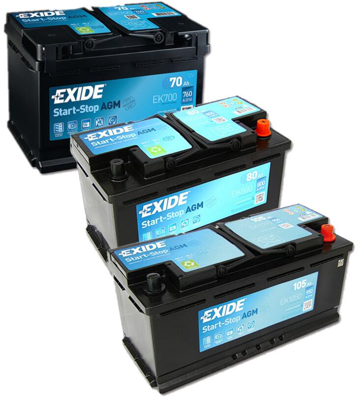 AGM-batteri EK 12V med glasfiberseparator forfra
