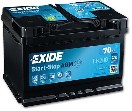 AGM-batteri EK 12V med glasfiberseparator bakside