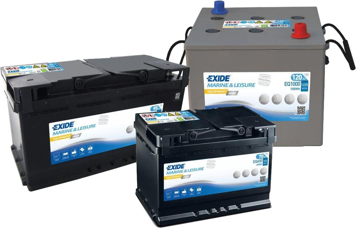 AGM-batteri Equipment for båt og campingvogn - Exide forfra