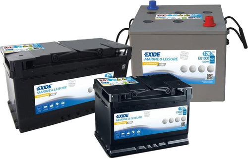 AGM-batteri Equipment for båt og campingvogn - Exide forfra