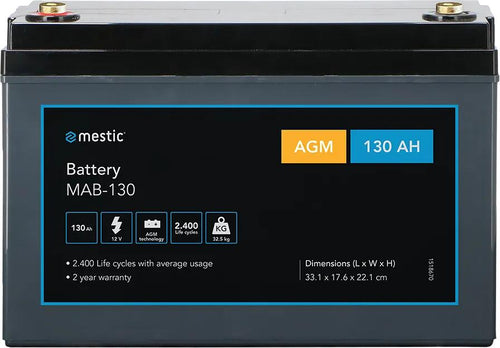 AGM-batteri MAB 12V for campingkjøretøy bakside