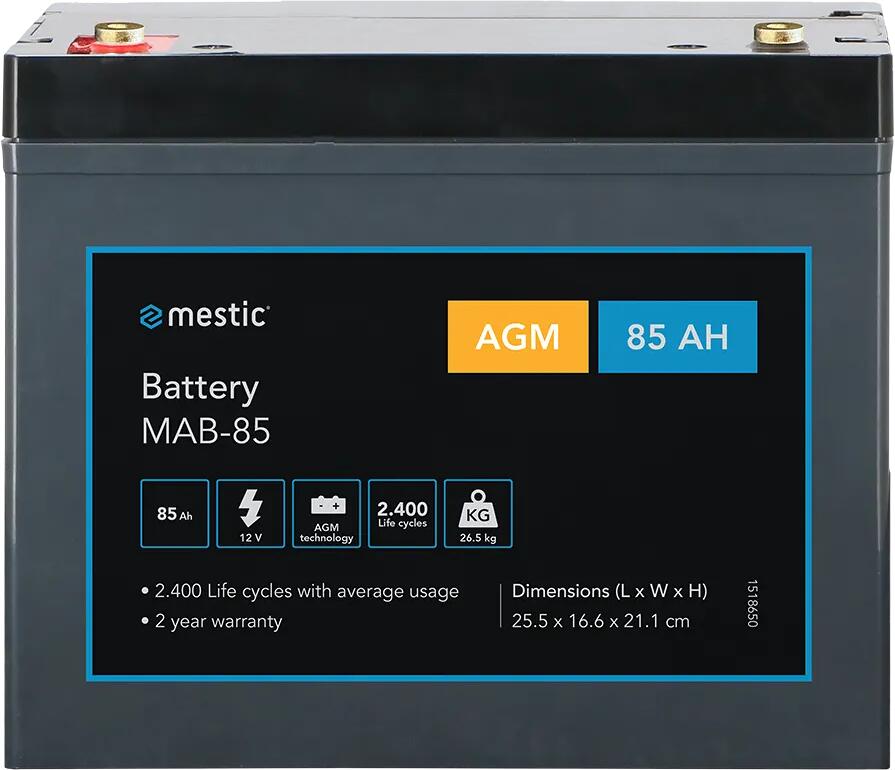 AGM-batteri MAB 12V montert i campingkjøretøy