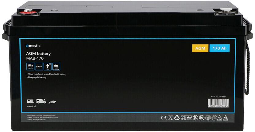 AGM-batteri MAB-170 170Ah 12V 44,5 kg forfra