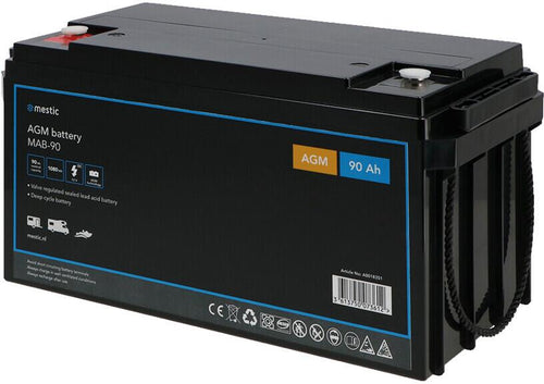 AGM-batteri MAB-90 12V 90Ah 26 kg bakside