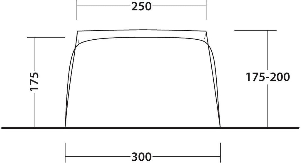 Air Shelter kjøretøytilkobling 175-200 cm, 7 mm keder, grå tekstur