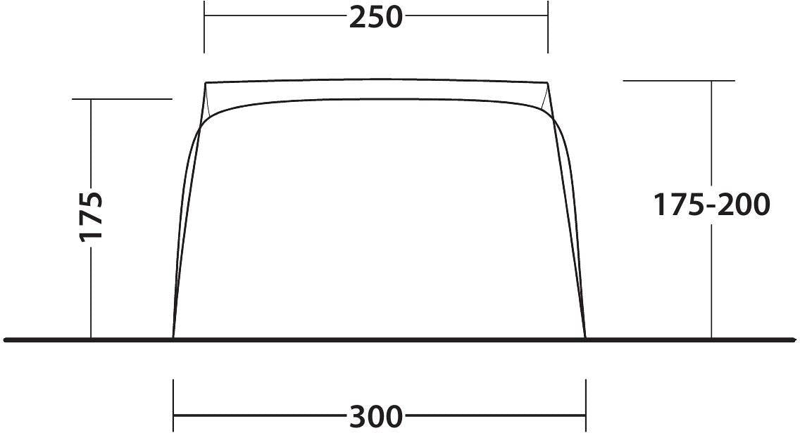 Air Shelter kjøretøytilkobling 175-200 cm, 7 mm keder, grå tekstur