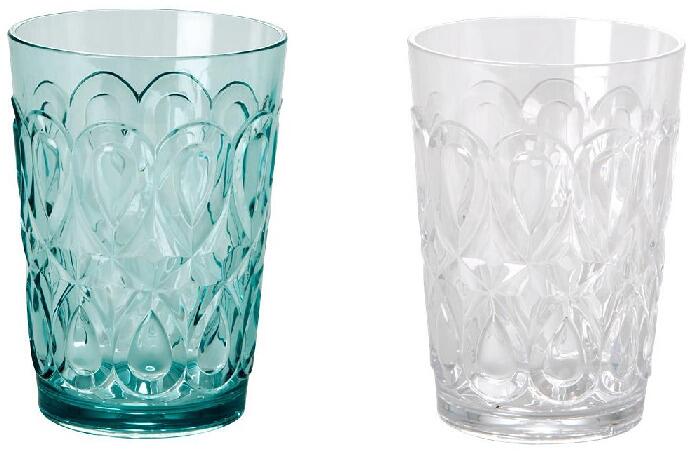 Akryl drikkeglass 500 ml mint transparent forfra