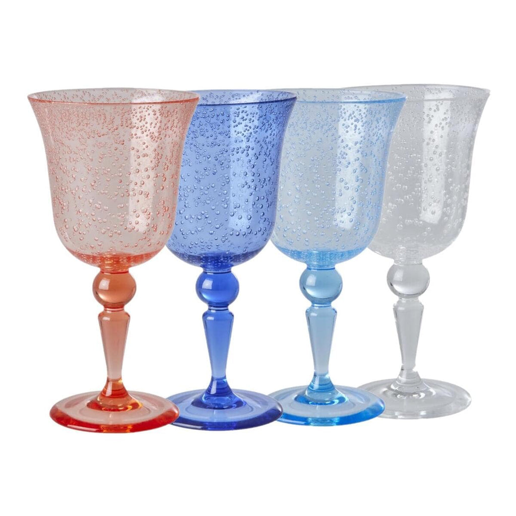Akryl vinglass med bobledesign 360 ml, 18,5 cm - Rice forfra