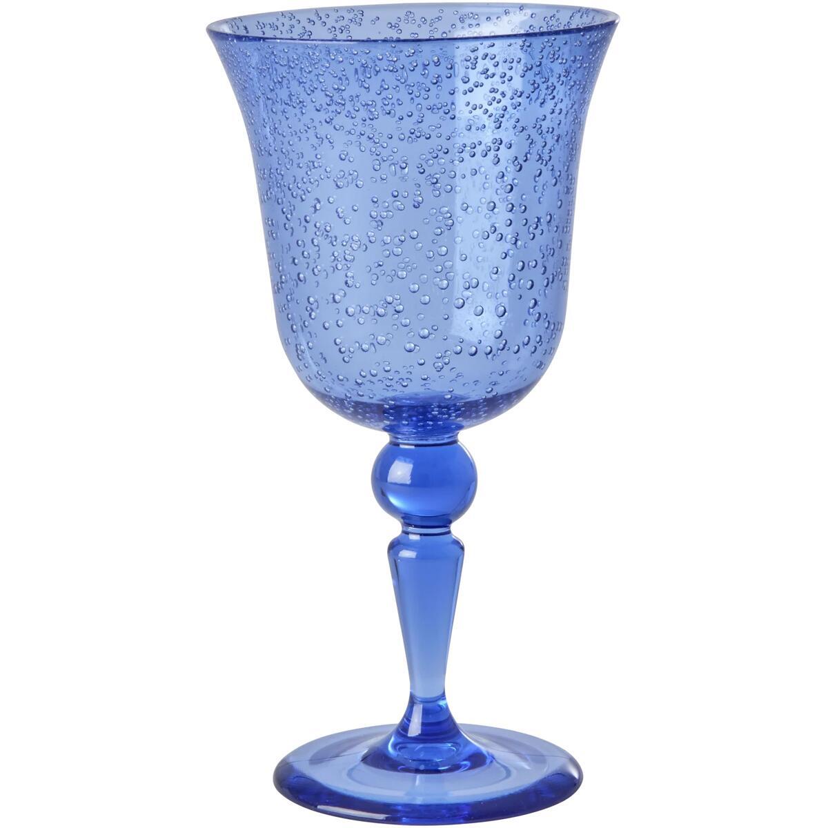 Montert akryl vinglass med bobledesign 360 ml, 18,5 cm - Rice på bord