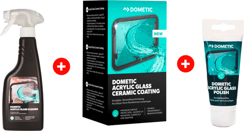 Akrylglass pleieset 3-delt med polering og rengjøring - Dometic for effektiv pleie