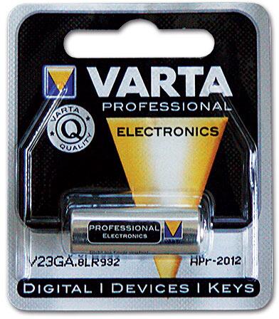 Alkaline batteri 12V type N for fjernkontroller fra VARTA forfra