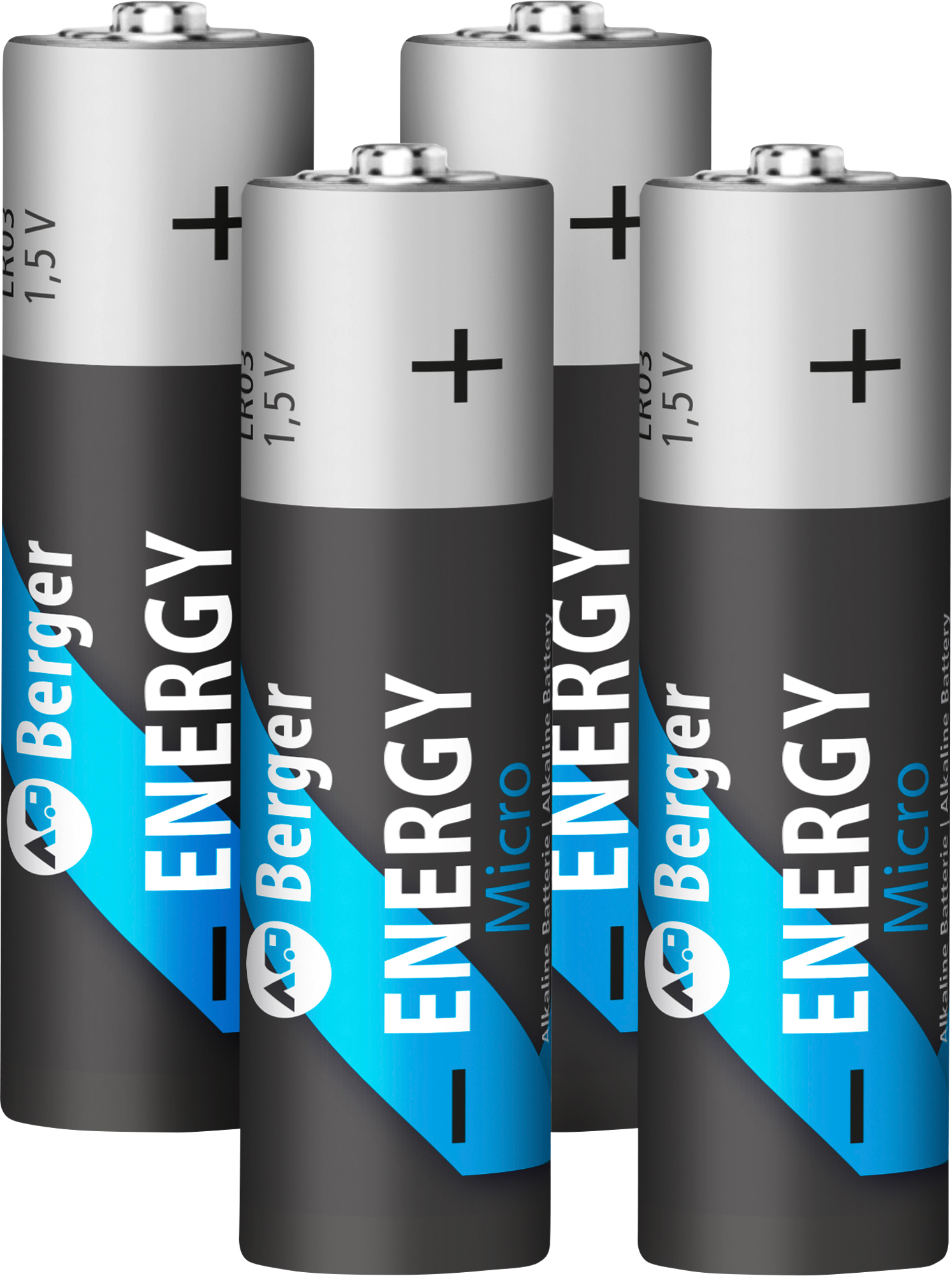Alkaline batteri AAA (LR03) 1,5V 4-pakning front