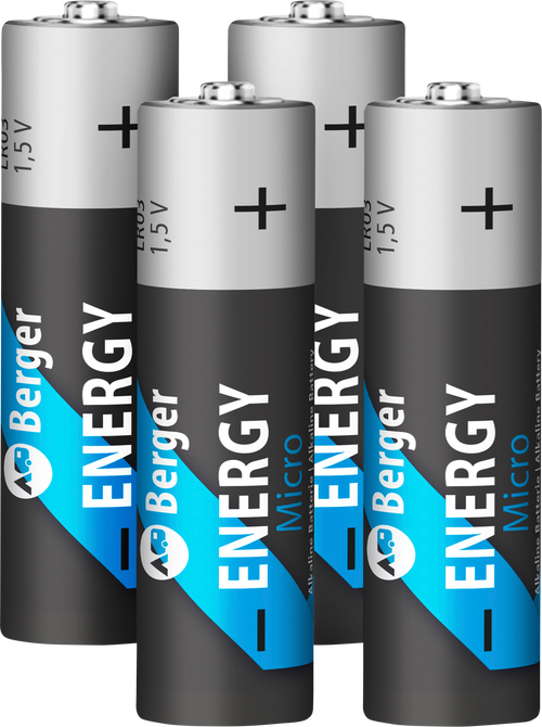 Alkaline batteri AAA (LR03) 1,5V 4-pakning front