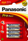 Forfra bilde av Alkaline batteri AAA LR03 4-pack Pro Power Panasonic