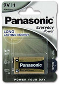 Alkaline blokkbatteri 9V 1 stk - Panasonic for bobil og campingutstyr