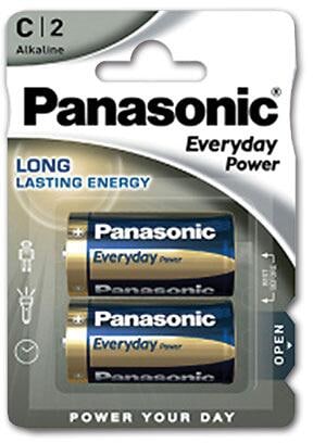 Alkalisk batteri C 1,5V 2-pakning - Panasonic for campingbruk
