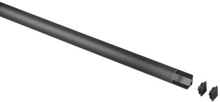 Aluminiumprofil for LED-bånd 1,5 m med deksel og klips svart - Carbest montert