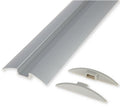 Aluminiumprofil-sett halvrundt for LED-bånd 1,5 m satinert forfra