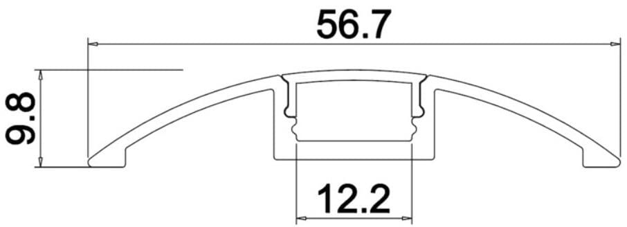 Aluminiumprofil-sett halvrundt for LED-bånd 1,5 m satinert detalj