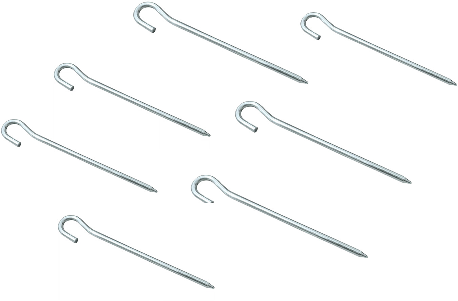 Aluminiums teltplugger 6-pack 18 cm for hard grunn - High Peak forfra