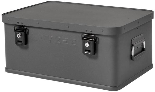 Aluminiumsboks 60x40x27cm låsbar vanntett fra Layzee forfra