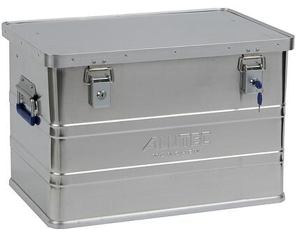 Aluminiumsboks Classic 68L, 57x39x38 cm fra Alutec vist forfra