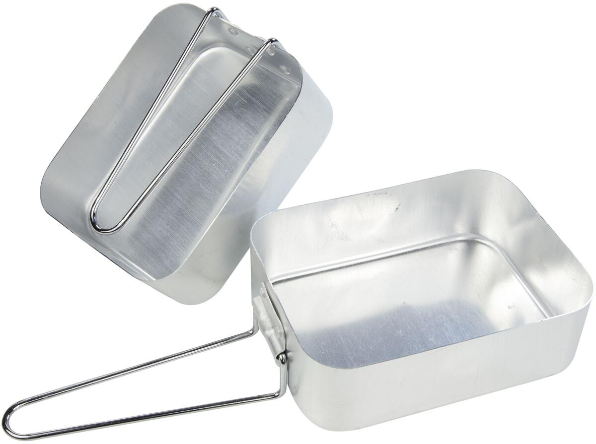 Aluminiumsskåler 2er sett med klappbare håndtak 410 g - Regatta forfra