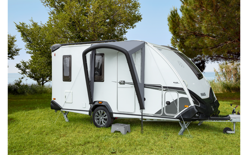 Ancona Air oppblåsbart soltak for campingvogn bakside