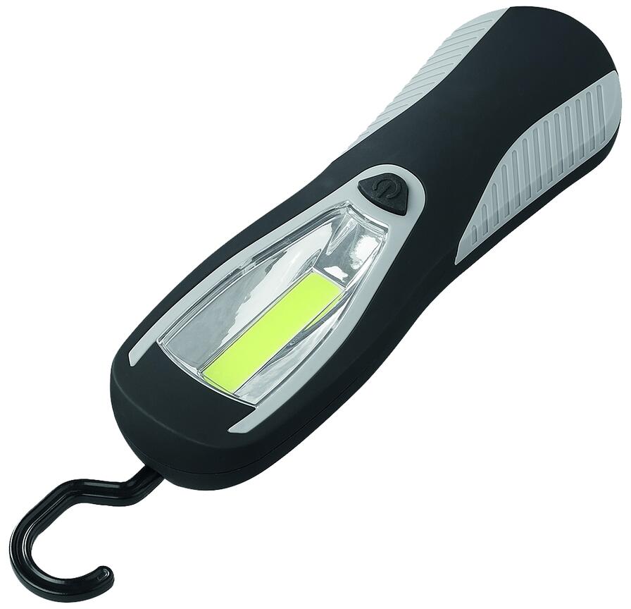 Arbeidslampe 3W COB LED 300 lm med magnet og krok bakside