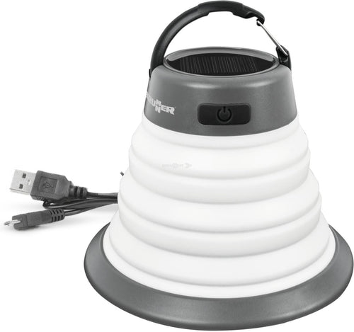 AURA sammenleggbar silikonlampe 300lm grå forfra