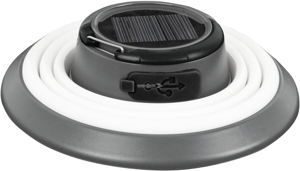 AURA sammenleggbar silikonlampe 300lm grå bakside